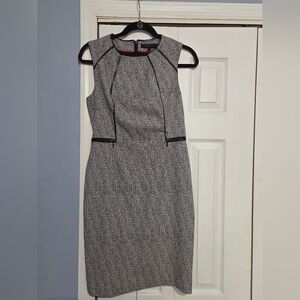 Forest Lily Sleeveless Gray Tweed Sheath Lined Back Zip Dress